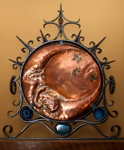 “Sun and Moon” metal sculpture by Paul Beatty. Photo courtesy of MCCC.